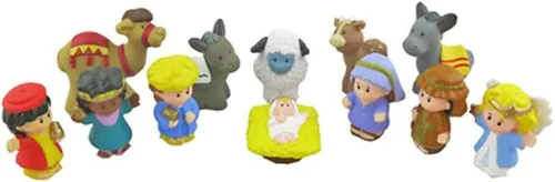 Piezas de repuesto para Fisher Price Little People Christmas Story - J2404 ~ figuras de camello, burros, ovejas, sabios, María, José, ángel, bebé