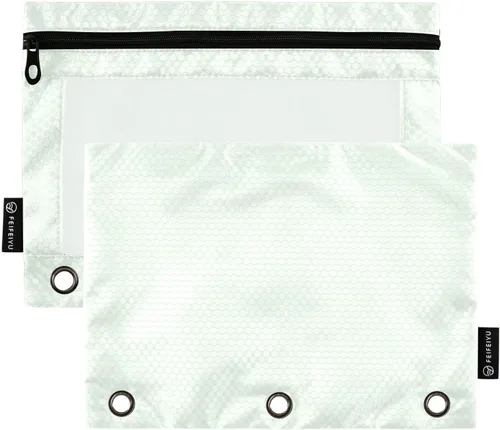 Miniatura 34 de Gredecor Estuche para lápices con 3 anillos con cremallera negra, paquete de 2 unidades, organizador de carpetas transparentes para ventana escolar