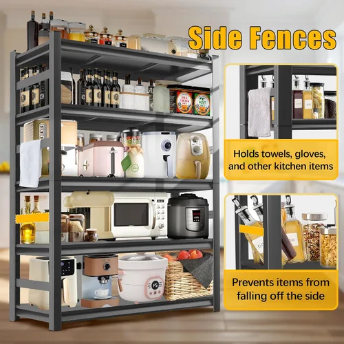 Miniatura 6 de Estantes de cocina de 48 pulgadas de ancho con gran capacidad de almacenamiento, estantes impermeables y resistentes al óxido, estante