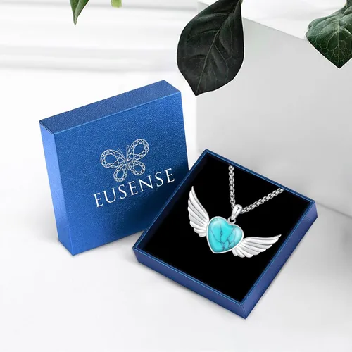 Miniatura 145 de Joyas de turquesa para mujeres y hombres de plata de ley 925 con colgante de urna para cenizas, collar con medallón de imagen, martillo de Thor