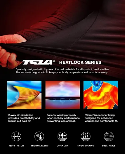 Miniatura 3 de TSLA Paquete de 1 o 2 camisas térmicas de compresión de manga larga para hombre camiseta deportiva de capa base camiseta de invierno para correr