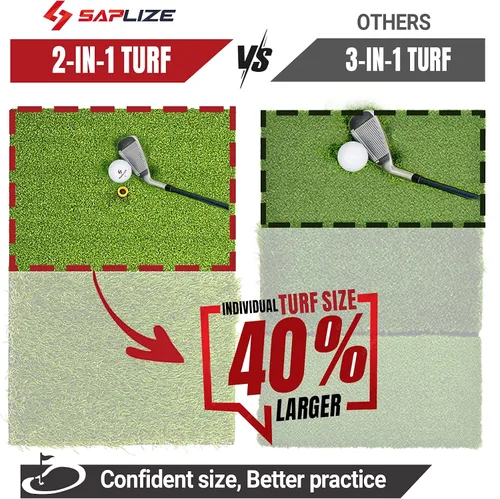 Miniatura 4 de SAPLIZE Alfombrilla de golpe de golf plegable y resistente con respaldo de EVA de 10 mm para swing y astillado en interiores y exteriores
