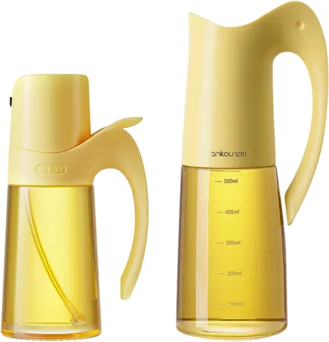 Miniatura 12 de Dispensador de aceite de vidrio y rociador de aceite para cocina de cocina, juego de rociador dispensador de aceite de oliva, botella de spray