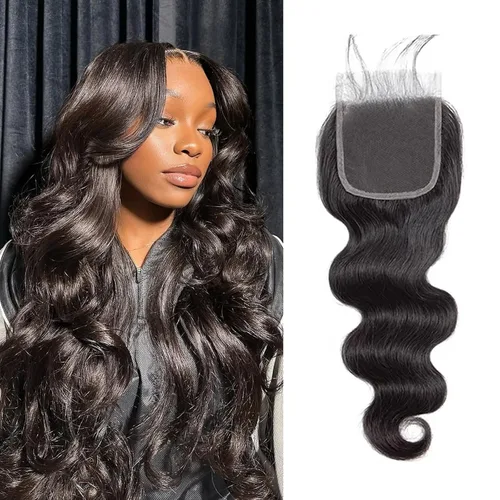 Pelucas de cabello humano con cierre de encaje 4x4, onda corporal, cierre de encaje transparente, parte libre, 100% cabello humano brasileño virgen