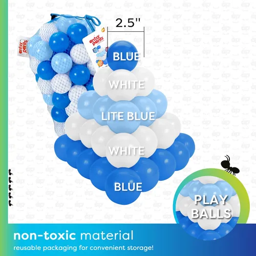 Miniatura 4 de Antsy Pants 100 pelotas para hogueras, pozo de pelotas para niños pequeños de 1 a 3 años, materiales no tóxicos, bolsa de almacenamiento ligera