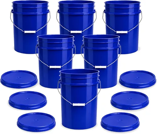 Miniatura 24 de ePackageSupply Balde de 5 galones con tapa hermética Fabricado en EE. UU. Grado alimenticio Plástico premium HDPE resistente Cubo multiuso