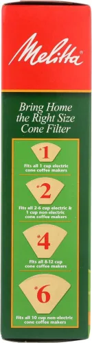 Miniatura 2 de Melitta Filtros de café en cono marrón natural, #4 100 Ea (paquete de 2)