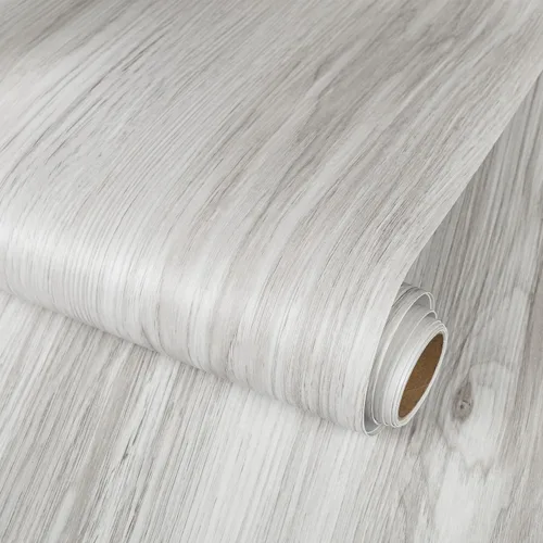 Azulejos de suelo de despegar y pegar: rollo de 11.8x137.8 pulgadas con textura de grano de madera, pisos de vinilo autoadhesivos e impermeables sin