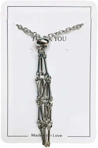 Miniatura 9 de Collar con soporte de piedra de cristal, Collar de jaula de cristal ajustable, Collar de red de metal ajustable, Collar colgante de malla de cadena
