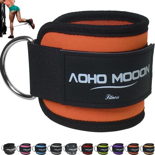 Miniatura 13 de AOHO MOOON Correas de tobillo ajustables y cómodas para máquinas de cable para mujeres, correa de pierna para gimnasio, tobillera para glúteos