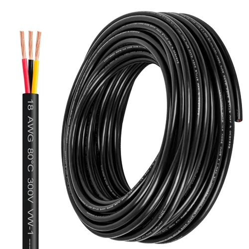 Miniatura 9 de Cable eléctrico calibre 10 con 2 conductores de cobre puro, libres de oxígeno, trenzados, de cloruro de polivinilo, flexible, para tiras
