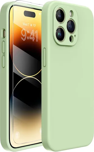 Miniatura 187 de Miracase Funda diseñada para iPhone 13, con protector de pantalla de vidrio templado, forro de microfibra suave antiarañazos, funda de goma