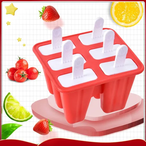 Miniatura 3 de Moldes para paletas, 6 piezas de silicona para paletas de hielo, modelos de paletas reutilizables, fáciles de liberar para hacer paletas de hielo