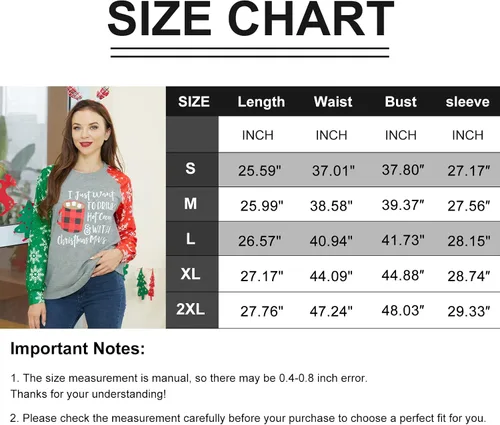 Miniatura 6 de Anbech Merry Christmas Trees Graphic Shirt Women Funny Car Graphic Xmas Top Long Sleeve Vacation Pullover