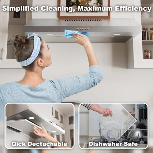 Miniatura 7 de Alemania Campana Extractora para Debajo del Gabinete de 30 Pulgadas, Ventilador de Escape de Cocina de Acero Inoxidable 300 CFM, Campana Extractora