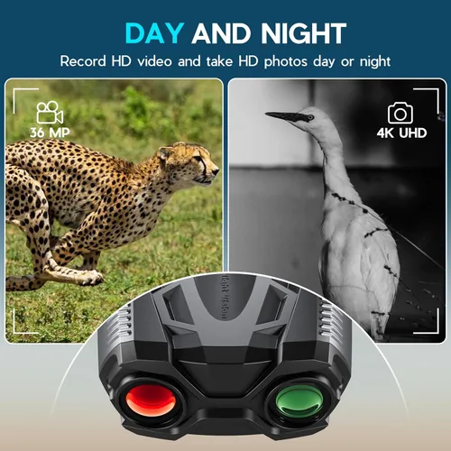 Miniatura 6 de WISHBETY 4K Night Vision Goggles for Adults,16X Zoom Night Vision Binoculars with 1000FT Infrared Range,5000mAh Rechargeable Battery,3.5" Plata Gris