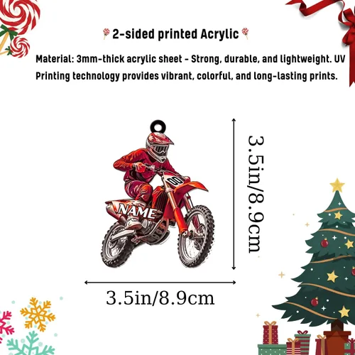 Miniatura 3 de Adorno personalizado de moto de motocross para hombres, adorno de motocicleta, adorno de Navidad para bicicleta, adorno de batcycle, regalo