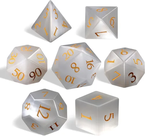 Miniatura 8 de LUCKY-M Juego de dados de piedras preciosas DND, juego de dados de mazmorras y dragones, juegos de dados RPG, accesorios de regalo