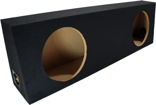 American Sound Connection Caja de subwoofer doble de 12" estándar para camiones de cabina regular, caja de madera MDF de 5/8" - Negro