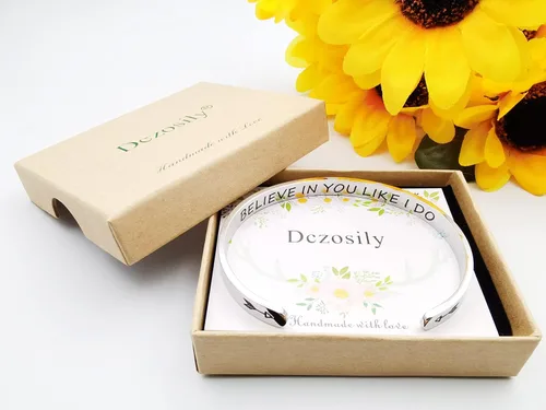Miniatura 256 de Pulseras inspiradoras para mujer, joyería de acero inoxidable, con refranes, pulsera motivacional con mensaje oculto, pulseras grabadas para mejor