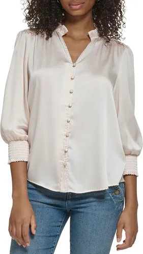 Miniatura 5 de Karl Lagerfeld Paris Blusa deportiva suave de manga larga para mujer