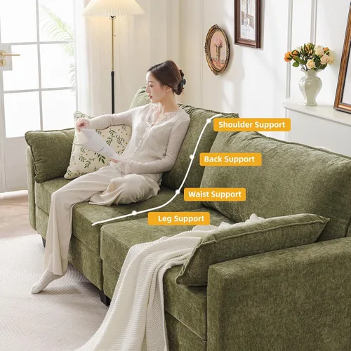 Miniatura 8 de Sofá de dos plazas de 53'' con almacenamiento en todos los asientos, sofá seccional modular con asiento profundo, cómodo sofá de gran
