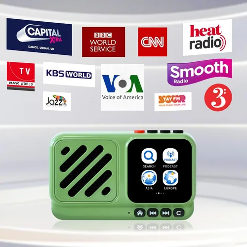 Miniatura 5 de Choyong Voyager - Altavoz Bluetooth inalámbrico por Internet con WIFI/4G, estación de radio mundial, BT5.3, electrónica para el hogar, viajes