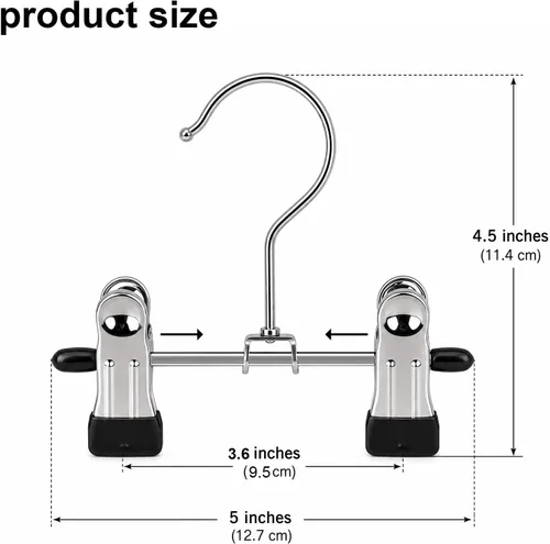 Miniatura 2 de Zapatero Ajustable de Acero Inoxidable Doblador de Pantalones Multifuncional Portátil de Viaje Lavandería Lavadora Estante Ganchos Calcetines Clip
