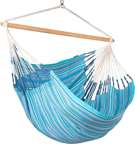 Miniatura 38 de La Siesta® XL King Habana - Hamaca colgante de algodón, para interiores y exteriores, silla colgante bohemia para dormitorio, patio, máximo 355