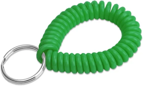 Miniatura 5 de Lucky Line - Resorte de muñeca en espiral de 2 pulgadas de diámetro con llavero de acero, multicolor, pulsera flexible para muñeca, se estira hasta