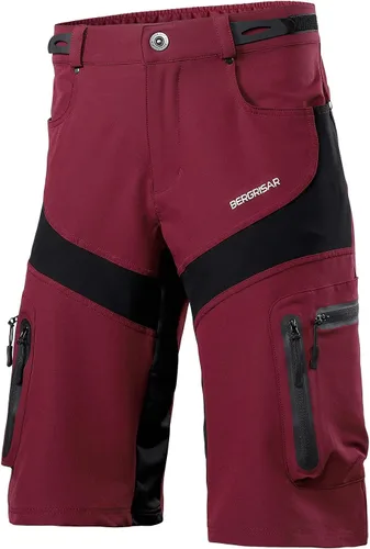 Miniatura 6 de BERGRISAR Pantalones cortos de ciclismo para hombre, corte holgado, con 6 bolsillos
