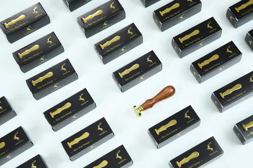 Miniatura 8 de Sello de Cera Medieval con Alfabeto de Iniciales, Cabeza de Latón con Mango de Madera, para Tarjeta de Acción de Gracias/Sobre/Envoltura