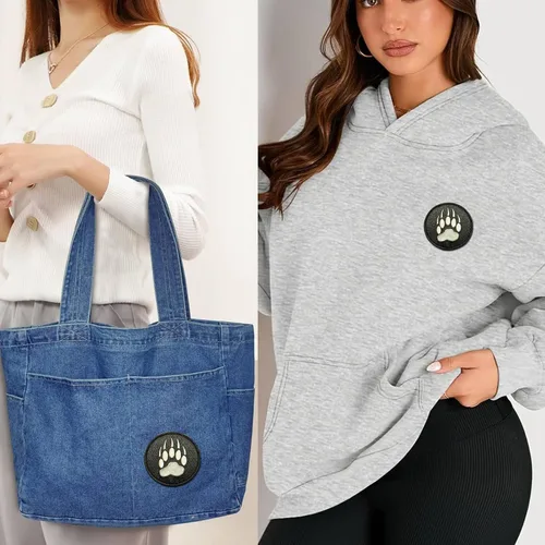 Miniatura 7 de Parche de pata de oso negro de 3 pulgadas – Gancho de garra de oso bordado con lazo táctico para chaleco, sombrero, bolsos, chaquetas, ropa, mochila
