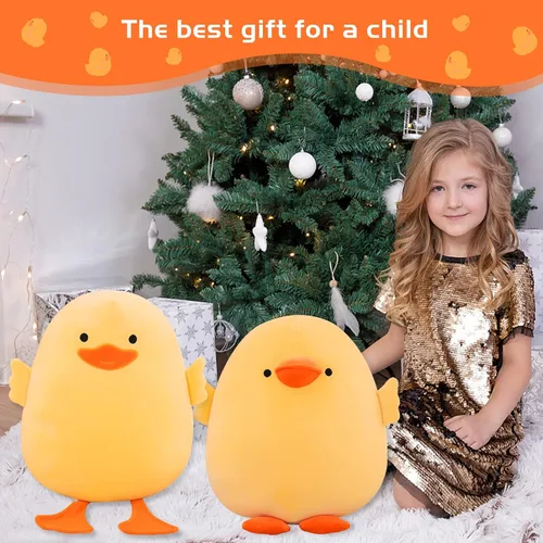Miniatura 2 de DEYI Peluche de pato de peluche, juguetes suaves de patito amarillo, regalos para amigos y niños, Navidad, bonita almohada amarilla