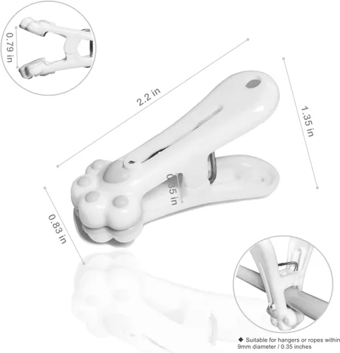 Miniatura 2 de Pinzas de plástico para ropa de lavandería (gris), paquete de 12, pinzas para ropa sin rastro, clips para bolsa, clip para paquete de alimentos