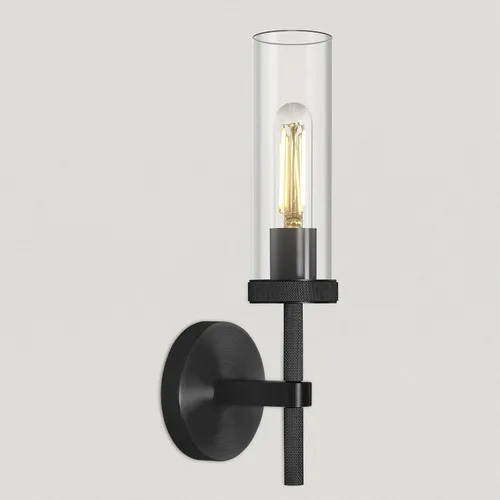 Miniatura 14 de Apliques de Pared Negros Juego de Dos, Aplique de 35.6 cm para Tocador de Baño, Apliques de Pared de Tubo de Vidrio, Iluminación de Apliques