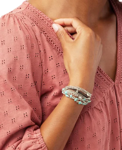 Miniatura 2 de Lucky Brand Pulsera turquesa de capa mini de la suerte, Metal