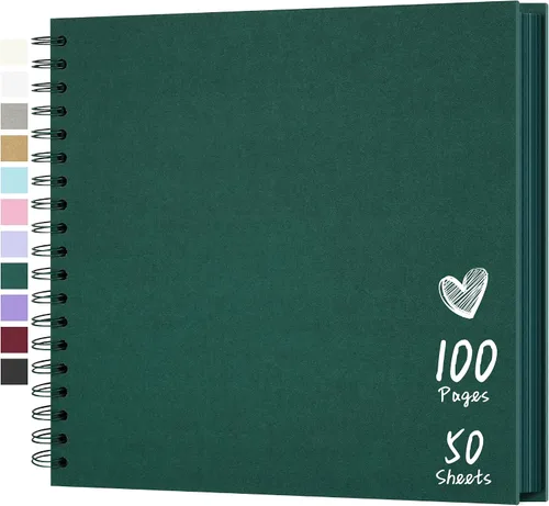 Miniatura 11 de Álbum de recortes de 7 x 7 pulgadas, álbum de recortes DIY de tapa dura de papel kraft, álbumes de fotos, 40 páginas, perfecto para fotos de 4 x 6
