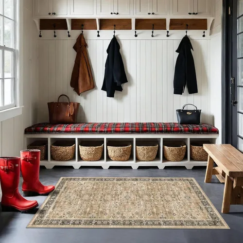 Miniatura 59 de Alfombra Boho Negra para Sala de Estar - Alfombra de Área Lavable de 10x14 Pies, Alfombras de Comedor para Debajo de la Mesa, Alfombra Suave de Pelo