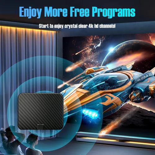 Miniatura 5 de Antena de TV para Smart TV en interiores, antena de TV para canales locales, compatible con 4K 1080p con amplificador de señal, cable coaxial HDTV