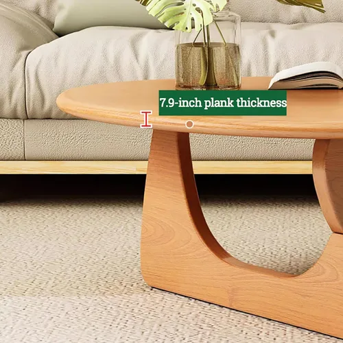 Miniatura 5 de Mesa auxiliar triangular de madera maciza, mesa de centro moderna de mediados de siglo para sala de estar, mesa auxiliar vintage de madera, mesa