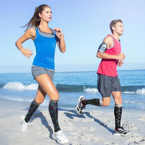 Miniatura 4 de QUXIANG Calcetines de compresión para mujeres y hombres de 15 a 20 mmHg, ideales para médicos, enfermería, correr, atletismo, venas varicosas, viajes