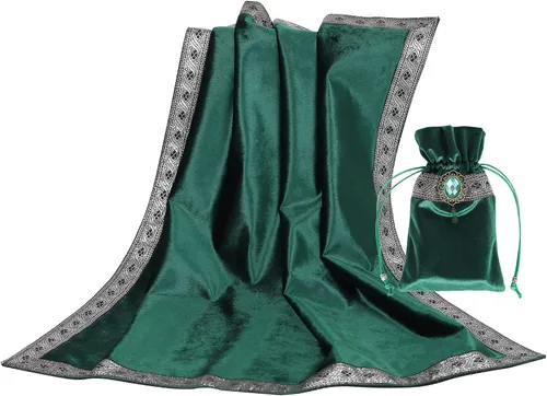Bolsa de cartas de tarot, mantel de mesa, mantel de tela de altar, brujería, astrología, adivinación, alfombrilla cuadrada de 25.6 x 25.6 pulgadas