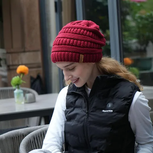Miniatura 5 de Gorro de invierno unisex, regalos para mujeres y hombres, gorro de calavera de punto a rayas