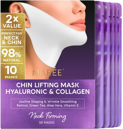 Miniatura 19 de Máscara de elevación V Line de MAREE con ácido hialurónico – Máscara facial profunda de colágeno para mujeres – Máscaras faciales moldeadoras