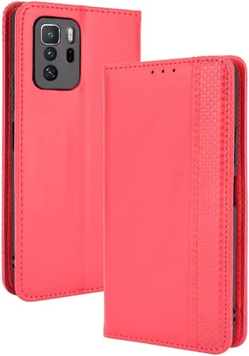 Miniatura 2 de Jielangxin Keji Funda para Xiaomi Poco X3 GT Caso,Funda para Xiaomi Redmi Note 10 Pro 5G/Poco X3 GT Funda de cuero PU Flip Cover Rojo