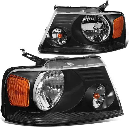 Miniatura 9 de DNA MOTORING HL-OH-F1504-BK-CL1 - Faros delanteros de carcasa negra de repuesto compatibles con 04-08 F-150/06-08 Mark LT Negro Claro