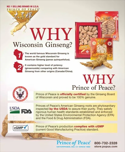 Miniatura 4 de Príncipe de la paz 100% Wisconsin American el Ginseng en polvo (Panax quinquefolium), Caja de Regalo 1.5oz