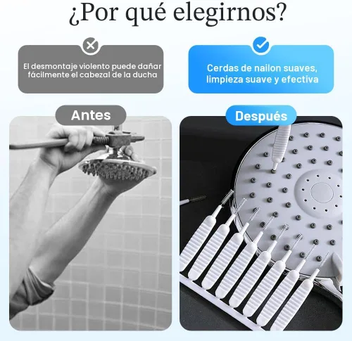Miniatura 4 de Cepillo de limpieza para cabezal de ducha para agujeros pequeños, cepillo de limpieza antiobstrucción de espacios mejorado 2026, cepillos