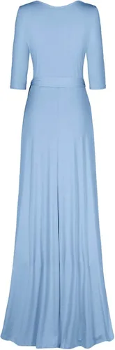 Miniatura 2 de Bon Rosy maxi vestido ceñido de mangas 34 y escote en V liso para mujer